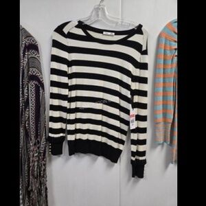 NWT Dex black and cream striped shirt - Large
